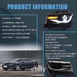 VLAND 2X LED Projector Headlights + 2X Bulb For Chevrolet Chevy Camaro 2014 2015