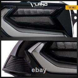 VLAND For 2014-2015 Chevy Camaro FULL Led Smoked Black Tail Lights WithSequential