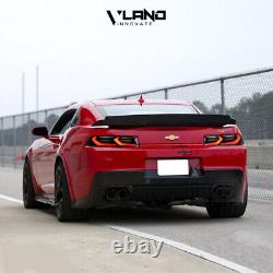 VLAND For 2014-2015 Chevy Camaro FULL Led Smoked Black Tail Lights WithSequential