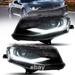 VLAND LED Headlights For 2016-18 Chevrolet Chevy Camaro LS LT SS Sequential Set