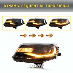 VLAND LED Headlights For 2016-18 Chevrolet Chevy Camaro LS LT SS Sequential Set