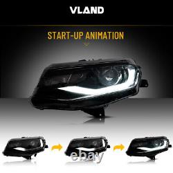 VLAND LED Headlights For 2016-2018 Chevrolet Chevy Camaro WithStart UP Animation
