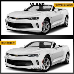 VLAND LED Projector Headlights For 2016-18 Chevrolet Chevy Camaro With Animation