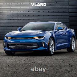 VLAND LED Projector Headlights For Chevrolet Chevy Camaro 2014-2015 WithSequential