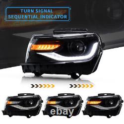 VLAND LED Projector Headlights Front Lamps For 2014-2015 Chevrolet Chevy Camaro