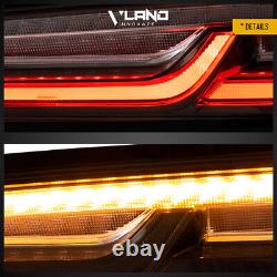 VLAND LED Tail Lights For Chevy Camaro 2016-2018 DRL White Smoked Rear Lights