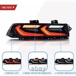 VLAND Pair Smoked LED Tail Lights For 2014 2015 Chevrolet Chevy Camaro Rear Lamp