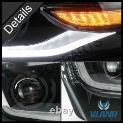 Vland LED Projector Headlights With Bulb Fit 14-15 Chevrolet Chevy Camaro LS LT SS